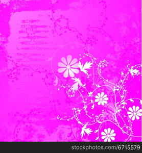 Grunge floral background, vector