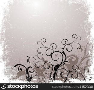 grunge floral background vector illustration