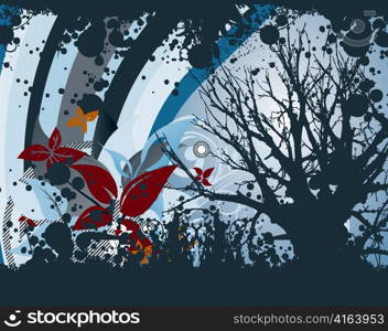 grunge floral background vector illustration