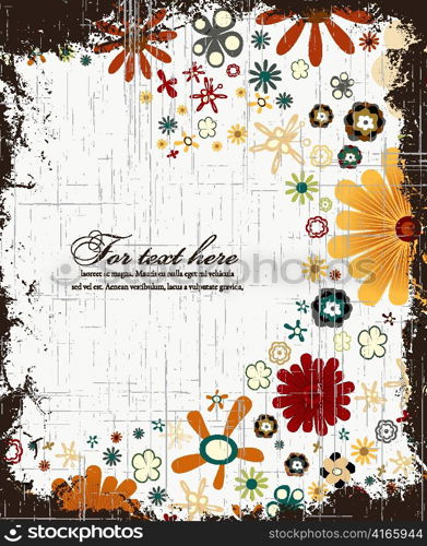 grunge floral background vector illustration