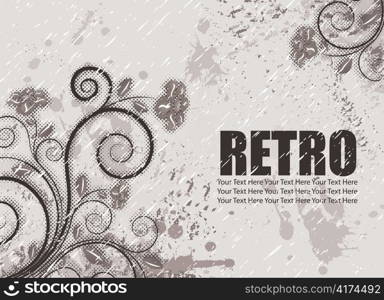 grunge floral background vector illustration