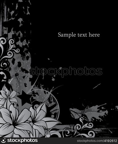 grunge floral background vector illustration