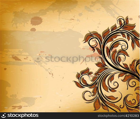 grunge floral background vector illustration