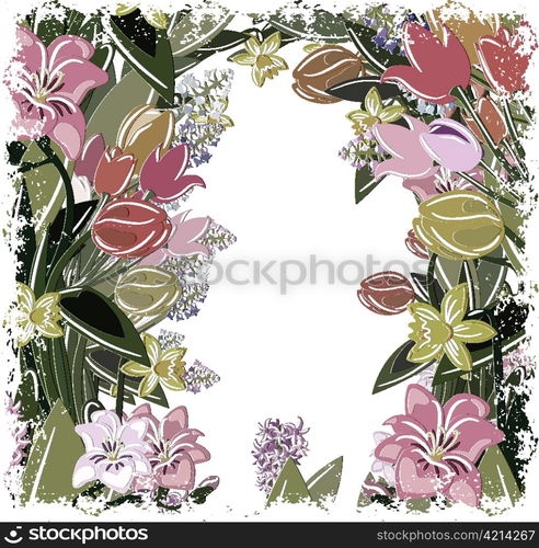 grunge floral background vector illustration