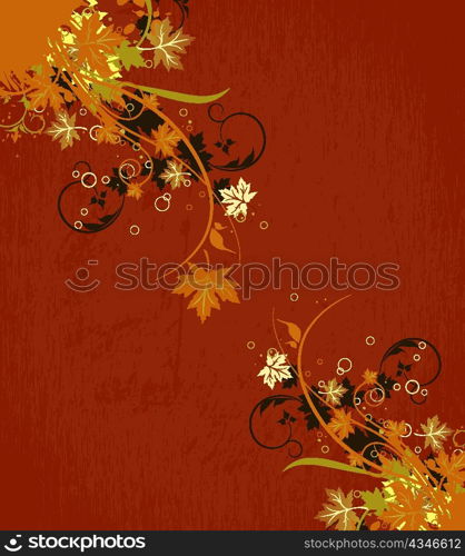 grunge floral background vector illustration