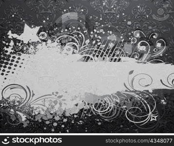 grunge floral background vector illustration