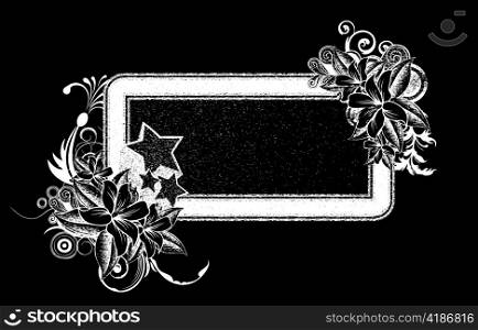 grunge floral frame