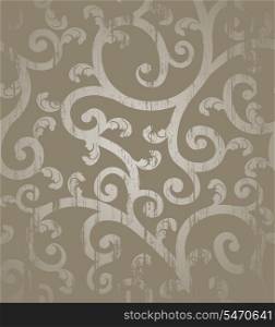 Grunge floral seamless brown vector beauty background