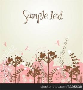 Grunge flower background with place for your text