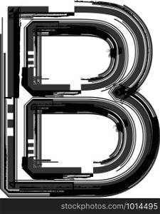 Grunge font. Letter B