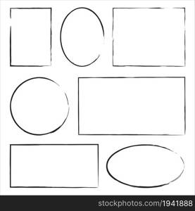 Grunge frame design. Ink empty geometric figures. Abstract element. Doodle art style. Vector illustration. Stock image. EPS 10.. Grunge frame design. Ink empty geometric figures. Abstract element. Doodle art style. Vector illustration. Stock image.