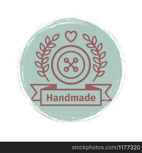Grunge handmade logo design. Handmade line emblem vector illustration. Grunge handmade logo design