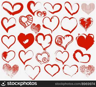 Grunge hearts vector image