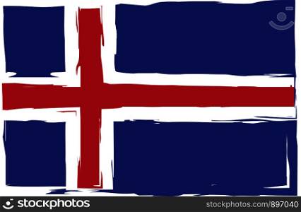 Grunge ICELAND flag or banner vector illustration