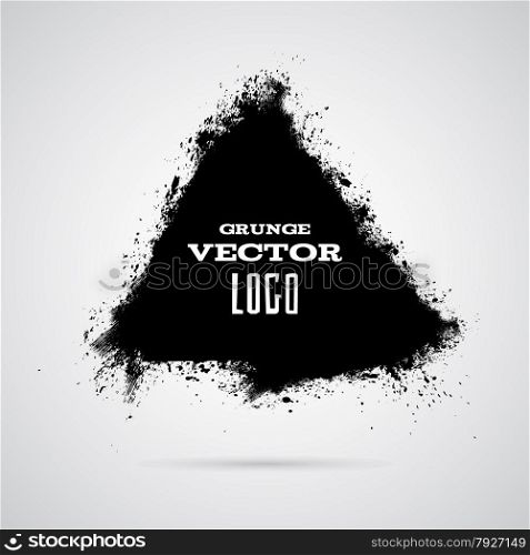 Grunge ink splashed triangle background template