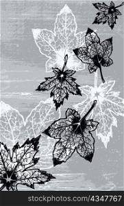 grunge leaves background vector illustration