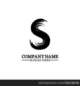 grunge letter S, vector design element,S grungy font, brush, logo, symbol, icon, graphic, vector .