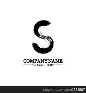 grunge letter S, vector design element,S grungy font, brush, logo, symbol, icon, graphic, vector .