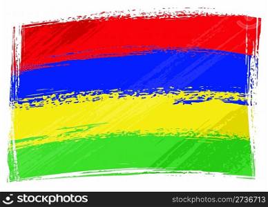 Grunge Mauritius flag