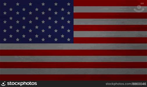 Grunge messy flag USA america. American old, dirty national background. Vector art design abstract unusual fashion illustration. Grunge messy flag USA america