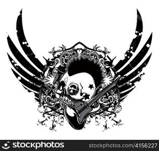grunge music emblem vector illustration