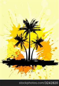 grunge palm trees