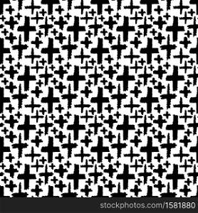 Grunge pattern with black and white crosses. Hipster hand drawn background. Repeating minimalist pattern for textile design. Grunge pattern with black and white crosses. Hipster hand drawn background. Repeating minimalist pattern for textile design.