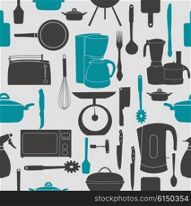Grunge Retro vector illustration seamless pattern of kitchen tools for cooking. Grunge Retro vector illustration seamless pattern of kitchen too
