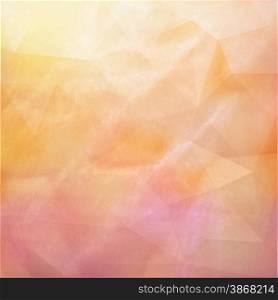 Grunge retro vintage paper texture on triangles background, vector background