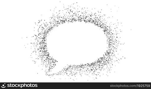 Grunge round speech chat bubble. Graffiti spray blot text frame. Flat vector illustration isolated on white background.. Grunge round speech chat bubble. Flat vector illustration isolated on white
