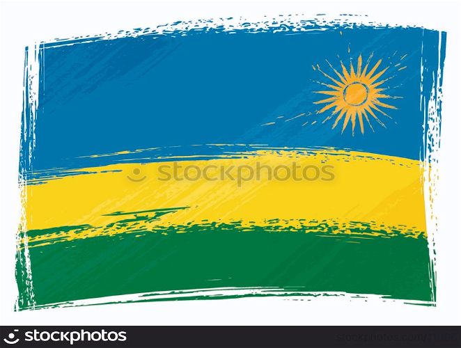 Grunge Rwanda flag