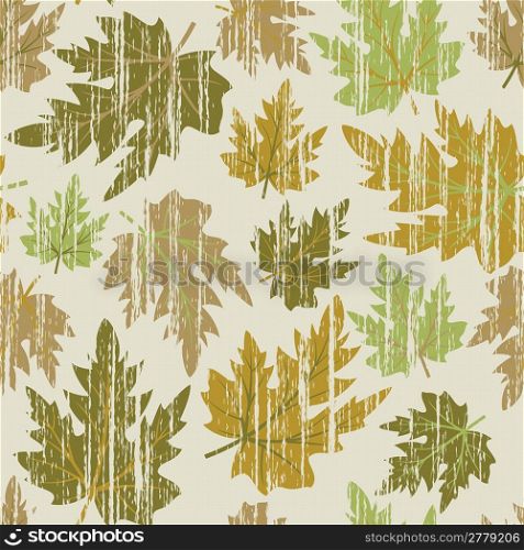 Grunge seamless pattern from autumn maple leaves(can be repeated and scaled in any size)