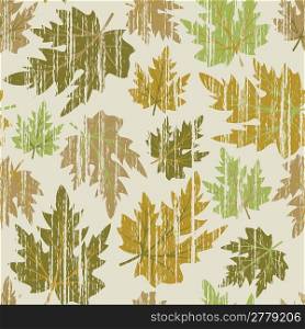 Grunge seamless pattern from autumn maple leaves(can be repeated and scaled in any size)