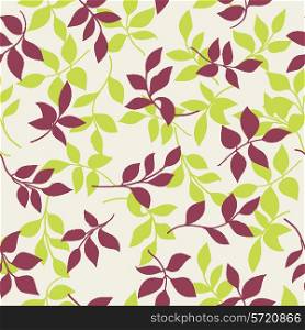 Grunge seamless pattern of sepia colored leaves. Vector illustration.