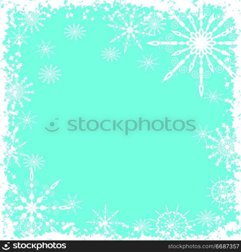 Grunge snowflakes background, vector