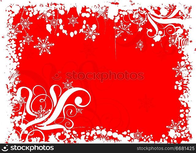 Grunge snowflakes background, vector illustration