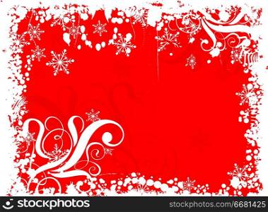 Grunge snowflakes background, vector illustration