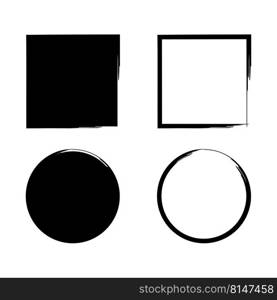 Grunge square frames. Brush frames of various shapes. Frames for different purposes. Vector illustration. Stock image. EPS 10.. Grunge square frames. Brush frames of various shapes. Frames for different purposes. Vector illustration. Stock image. 