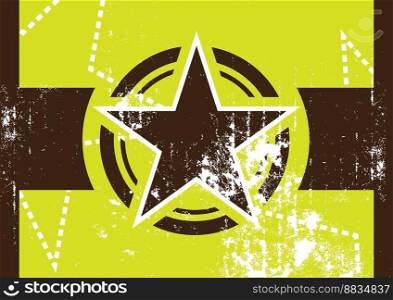 Grunge star retro background vector image