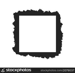 Grunge stencil square frame with brush painted frame. Template with brush stroke. Rectangular border with grunge overlay. Vector illustration isolated on white background.. Grunge stencil square frame with brush painted frame. Template with brush stroke. Rectangular border with grunge overlay. Vector illustration isolated on white background