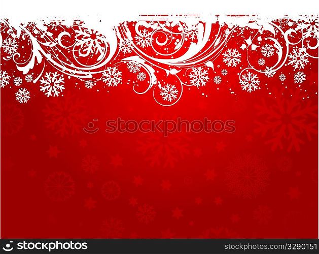 Grunge style decorative snowflake background