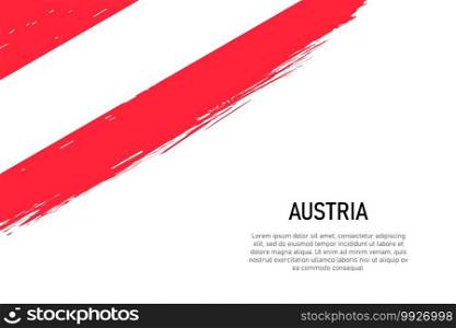 Grunge styled brush stroke background with flag of Austria. Template for banner or poster.. Grunge styled brush stroke background with flag of Austria