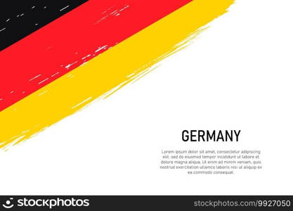 Grunge styled brush stroke background with flag of Germany. Template for banner or poster.. Grunge styled brush stroke background with flag of Germany