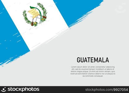 Grunge styled brush stroke background with flag of Guatemala. Template for banner or poster.. Grunge styled brush stroke background with flag of Guatemala