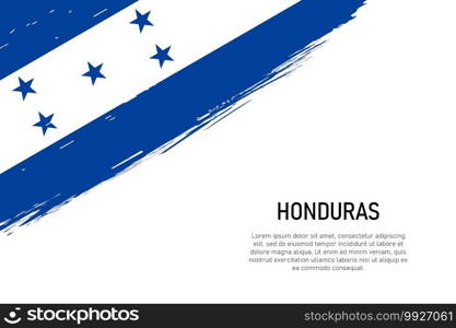 Grunge styled brush stroke background with flag of Honduras. Template for banner or poster.. Grunge styled brush stroke background with flag of Honduras