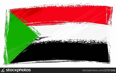 Grunge Sudan flag