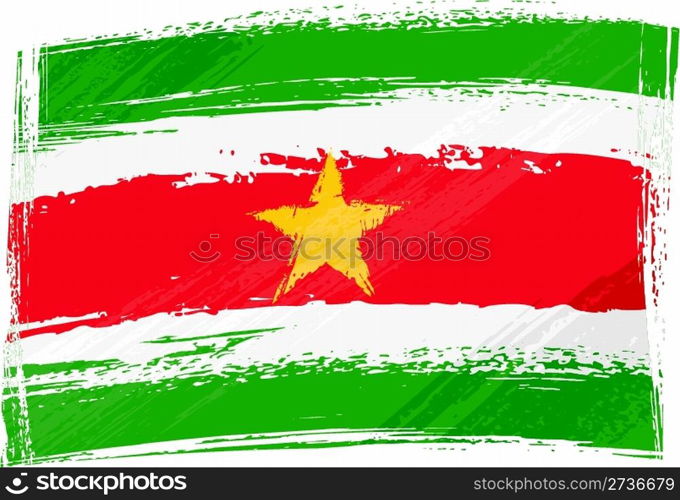 Grunge Suriname flag