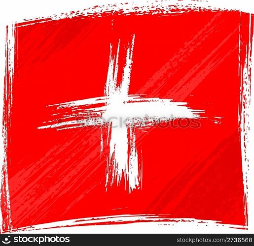 Grunge Switzerland flag