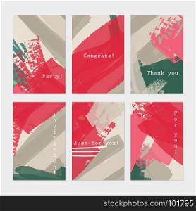 Grunge texture abstract stokes gray red.Hand drawn creative invitation greeting cards.Poster placard flayer design templates. Anniversary Birthday wedding party cards.Isolated on layer.