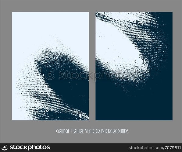 Grunge texture blue background. Vector illustration. Grungy rough wallpaper. Aged abstract surface. Decorative structured fabric.